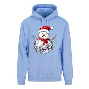 Snowman Matching Family Christmas Retro Santa Hat Disco Ball Gift Unisex Surf Hoodie