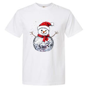 Snowman Matching Family Christmas Retro Santa Hat Disco Ball Gift Garment-Dyed Heavyweight T-Shirt