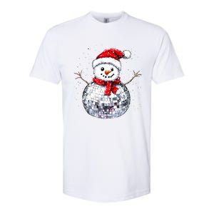 Snowman Matching Family Christmas Retro Santa Hat Disco Ball Gift Softstyle CVC T-Shirt