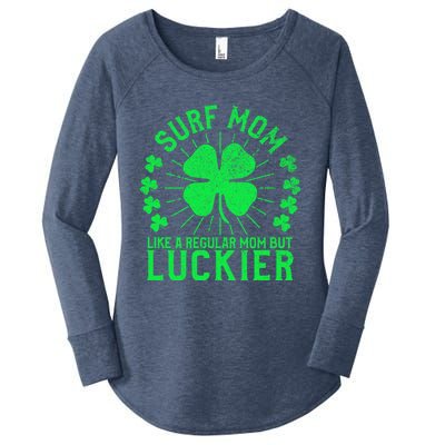 Surf Mom Funny St Patrick's Day Surfing Mother Cool Gift Women's Perfect Tri Tunic Long Sleeve Shirt