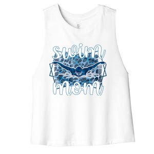 Swim Mom For MotheS Day Women's Racerback Cropped Tank