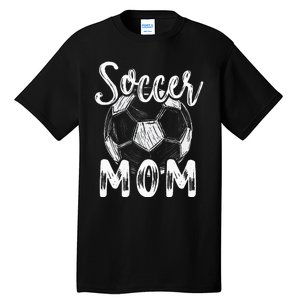 Soccer Mom For Women Family Matching Team Player Soccer Ball Tall T-Shirt