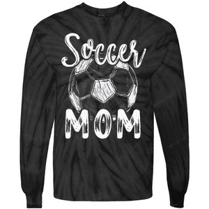 Soccer Mom For Women Family Matching Team Player Soccer Ball Tie-Dye Long Sleeve Shirt