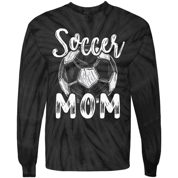 Soccer Mom For Women Family Matching Team Player Soccer Ball Tie-Dye Long Sleeve Shirt