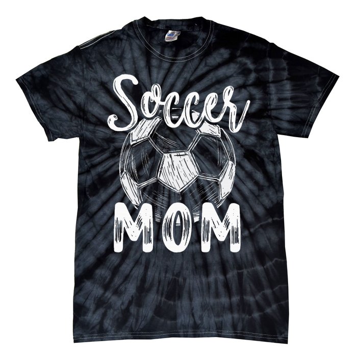 Soccer Mom For Women Family Matching Team Player Soccer Ball Tie-Dye T-Shirt