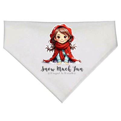 Snow Much Fun Cute Winter Design Cozy Holiday Vibes USA-Made Doggie Bandana