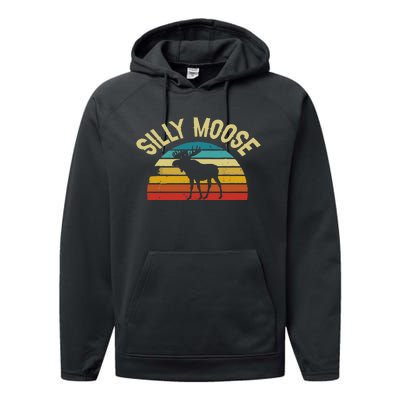 Silly Moose Funny Word Pun Funny Quotes Sayings Joke Humor Performance Fleece Hoodie