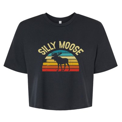 Silly Moose Funny Word Pun Funny Quotes Sayings Joke Humor Bella+Canvas Jersey Crop Tee