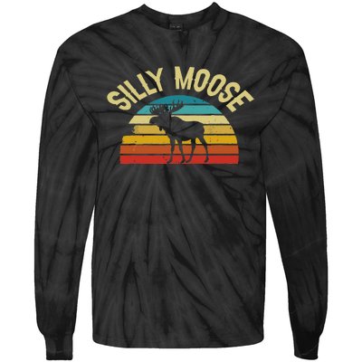 Silly Moose Funny Word Pun Funny Quotes Sayings Joke Humor Tie-Dye Long Sleeve Shirt