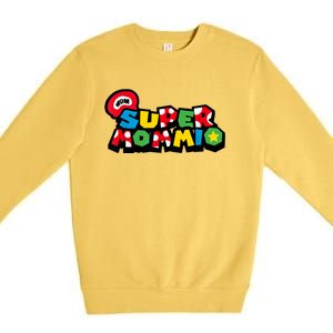 Super Mommio Funny Mommy Mother Nerdy Video Gaming Lover Premium Crewneck Sweatshirt