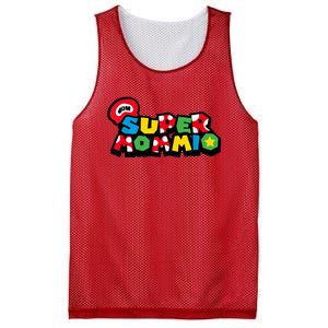 Super Mommio Funny Mommy Mother Nerdy Video Gaming Lover Mesh Reversible Basketball Jersey Tank