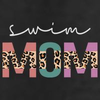 Swim Mom Funny Swimmer Swimming Lover Gift Leopard 7 Panel Mesh Trucker Snapback Hat