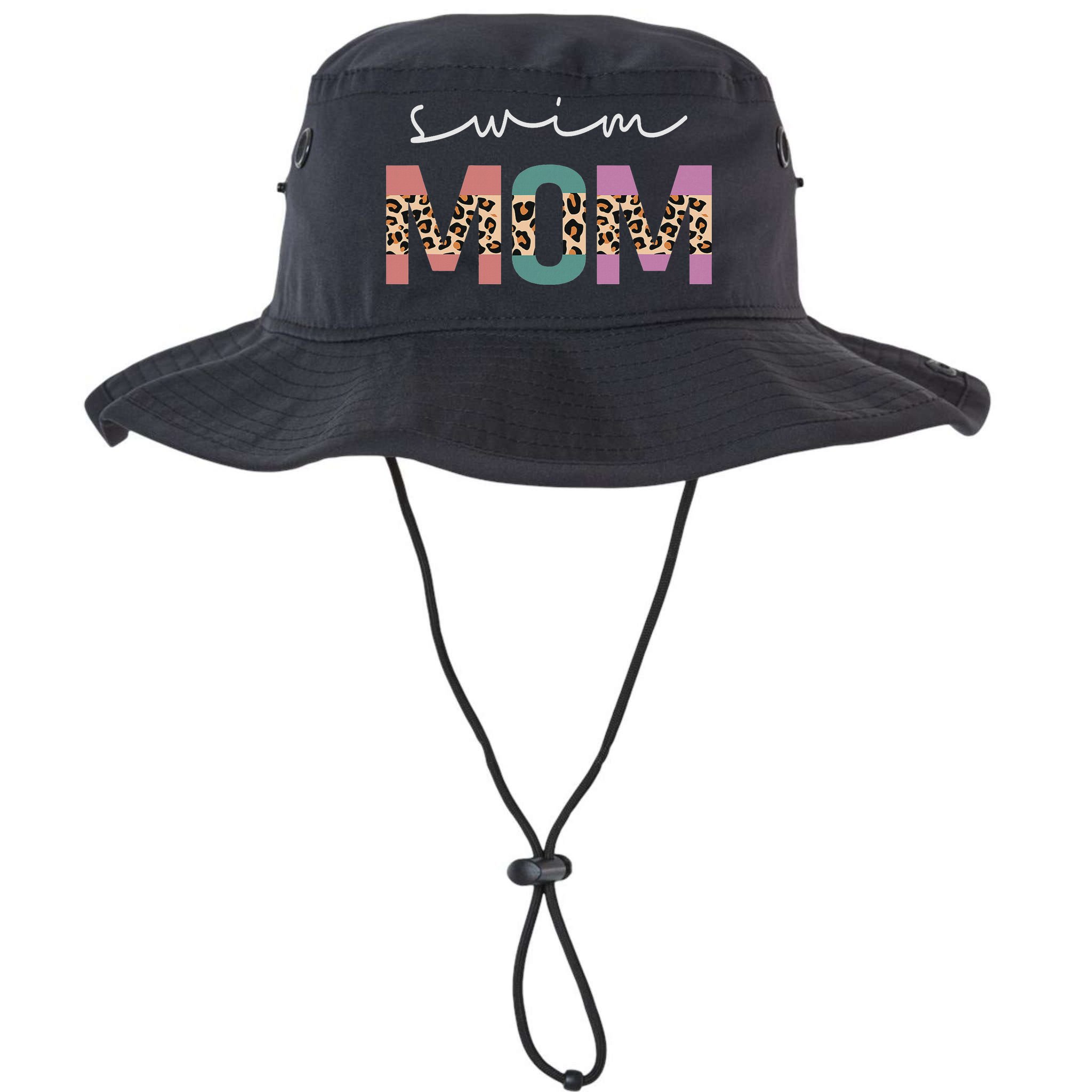 Swim Mom Funny Swimmer Swimming Lover Gift Leopard Bucket Hat