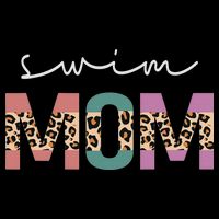 Swim Mom Funny Swimmer Swimming Lover Gift Leopard Bucket Hat