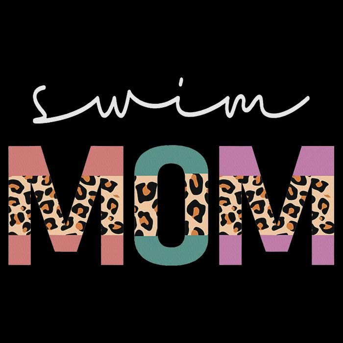 Swim Mom Funny Swimmer Swimming Lover Gift Leopard Bucket Hat