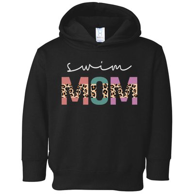 Swim Mom Funny Swimmer Swimming Lover Gift Leopard Toddler Hoodie