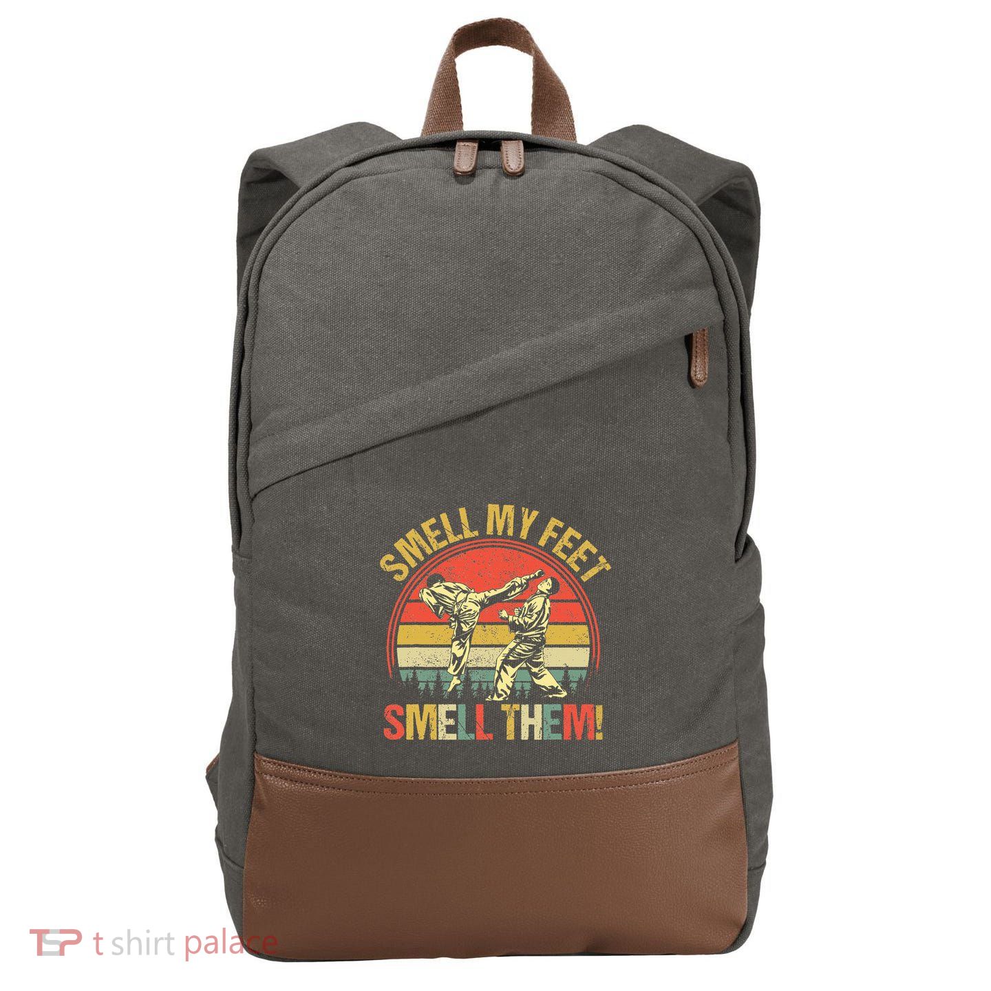 Smell My Feets Karate Smell Them Martial Art Combat Sport Cotton Canvas Backpack