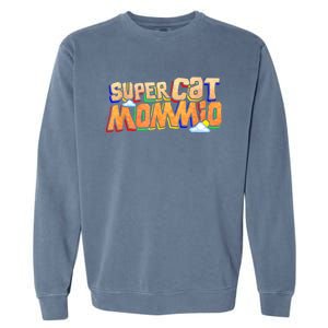 SuperCat Mommio Funny Gift For Mommy Mothers Day Outfits Garment-Dyed Sweatshirt