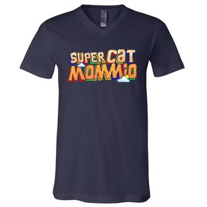 SuperCat Mommio Funny Gift For Mommy Mothers Day Outfits V-Neck T-Shirt