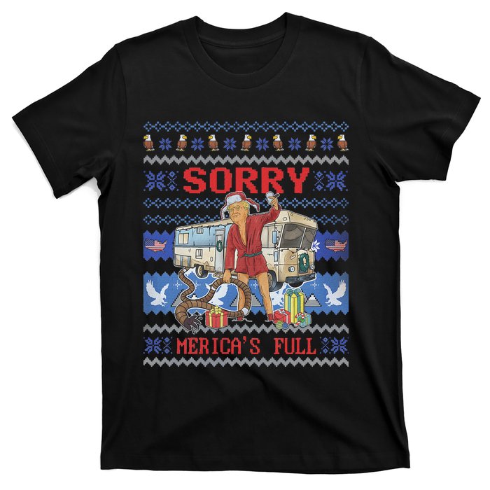 Sorry MericaS Full Funny Trump Ugly Christmas T-Shirt