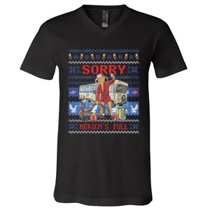 Sorry MericaS Full Funny Trump Ugly Christmas V-Neck T-Shirt