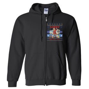 Sorry MericaS Full Funny Trump Ugly Christmas Full Zip Hoodie