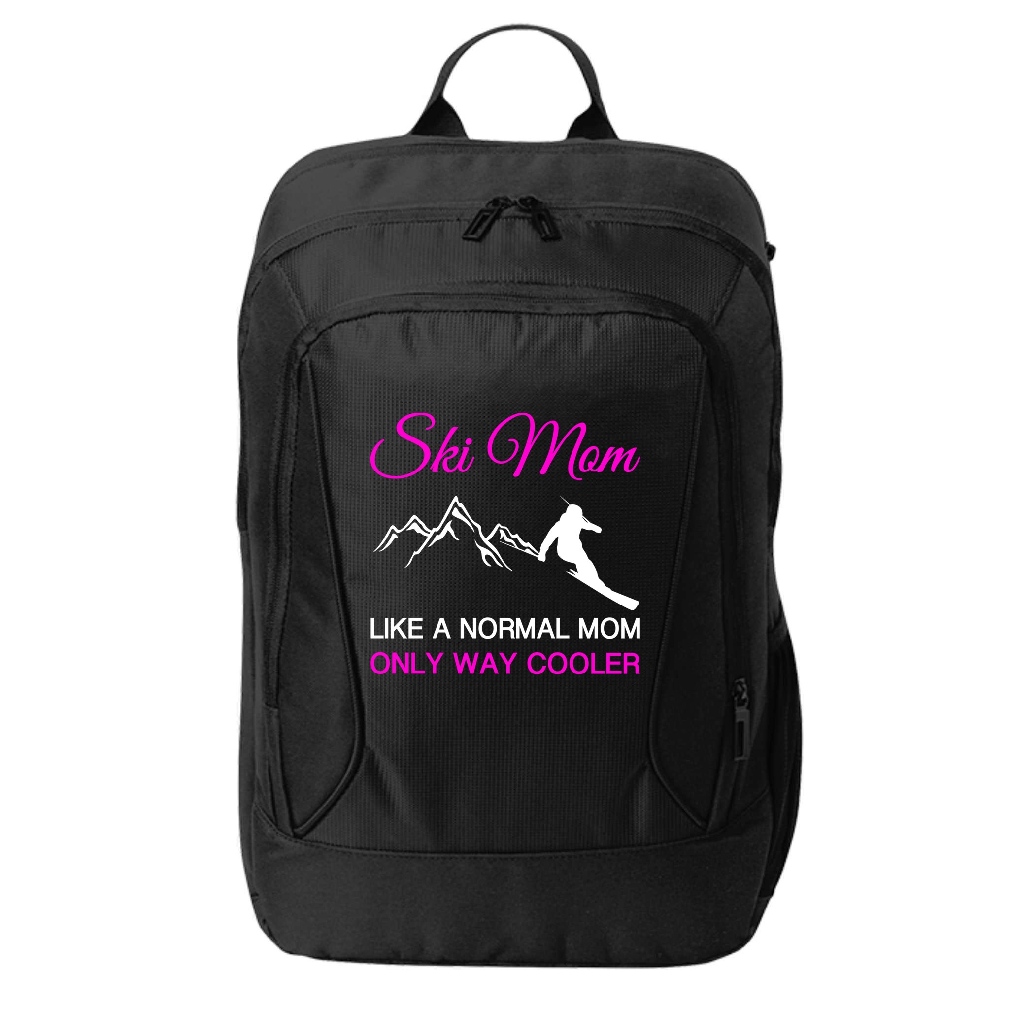 Ski Mom Funny Skiing Mama Mother Winter Sport Lover Gift City Backpack