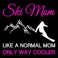 Ski Mom Funny Skiing Mama Mother Winter Sport Lover Gift Flatbill Hat