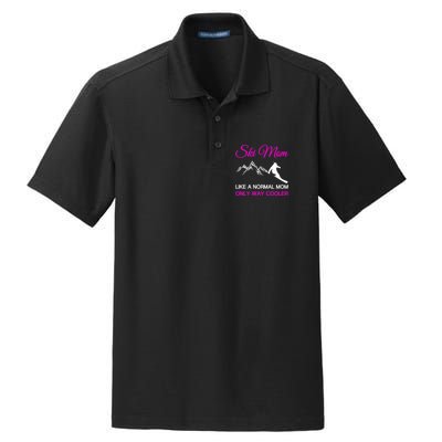 Ski Mom Funny Skiing Mama Mother Winter Sport Lover Gift Dry Zone Grid Polo