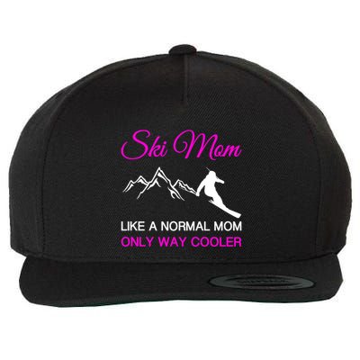 Ski Mom Funny Skiing Mama Mother Winter Sport Lover Gift Wool Snapback Cap