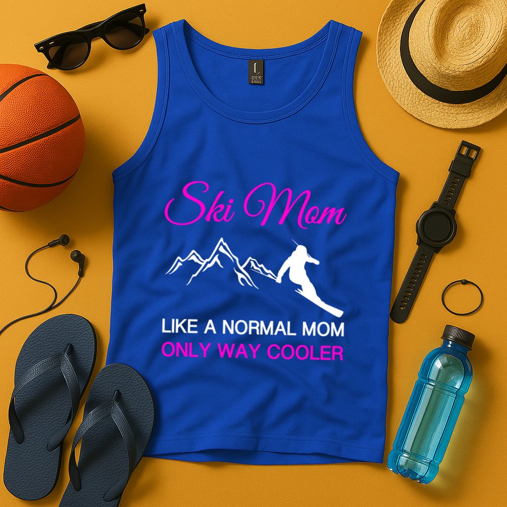 Ski Mom Funny Skiing Mama Mother Winter Sport Lover Gift Tank Top