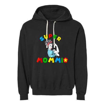 Super Mommio Funny Mommy Mothers Day Garment-Dyed Fleece Hoodie