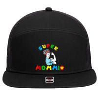Super Mommio Funny Mommy Mothers Day 7 Panel Mesh Trucker Snapback Hat
