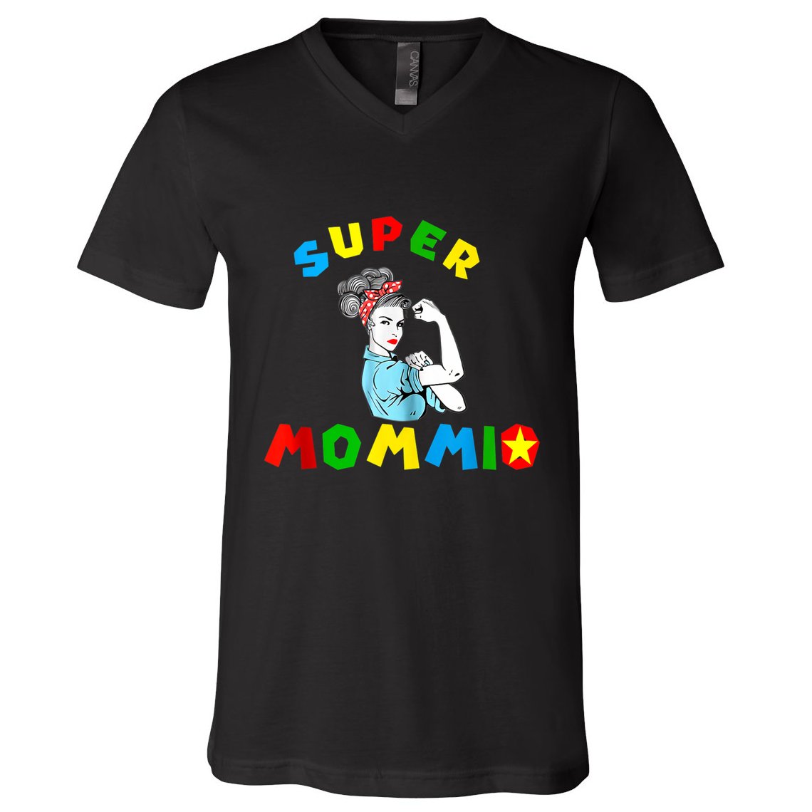 Super Mommio Funny Mommy Mothers Day V-Neck T-Shirt