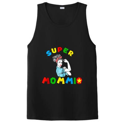 Super Mommio Funny Mommy Mothers Day PosiCharge Competitor Tank