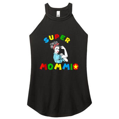 Super Mommio Funny Mommy Mothers Day Women's Perfect Tri Rocker Tank