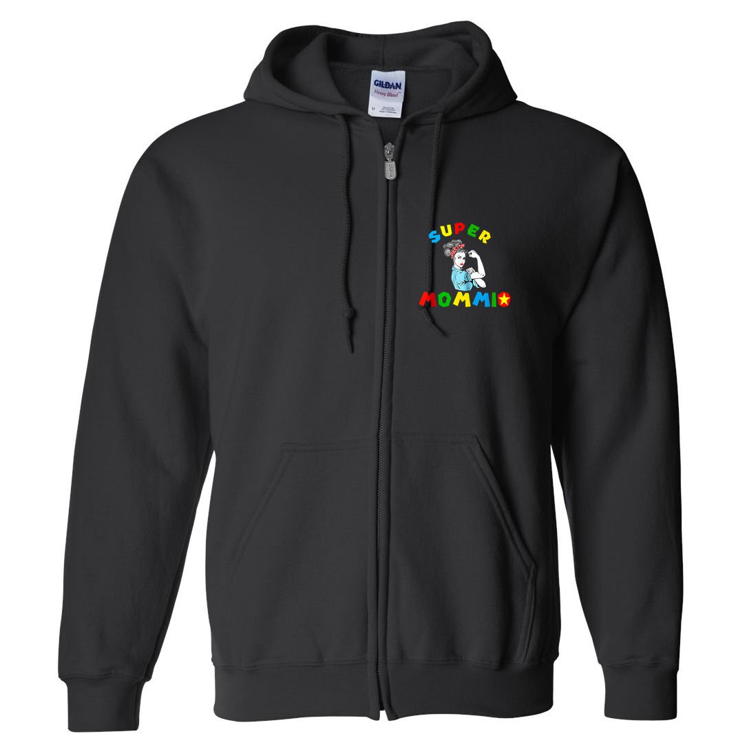 Super Mommio Funny Mommy Mothers Day Full Zip Hoodie