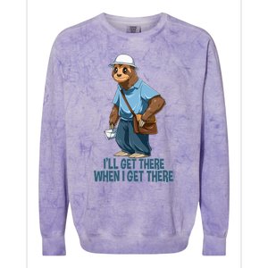 Sloth Mailman Funny And Rude Mailman Postal Worker Gift Colorblast Crewneck Sweatshirt