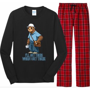 Sloth Mailman Funny And Rude Mailman Postal Worker Gift Long Sleeve Pajama Set