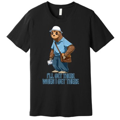 Sloth Mailman Funny And Rude Mailman Postal Worker Gift Premium T-Shirt