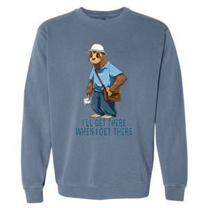 Sloth Mailman Funny And Rude Mailman Postal Worker Gift Garment-Dyed Sweatshirt