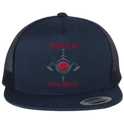 Shield Maiden Female Viking Warrior Strong Woman Flat Bill Trucker Hat