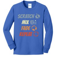 Scratch Mix Fade Repeat Disc Jockey Dj Gift Kids Long Sleeve Shirt