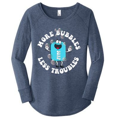 Soap Making Funny More Bubbles Less Troubles Soap Maker Gift Women's Perfect Tri Tunic Long Sleeve Shirt