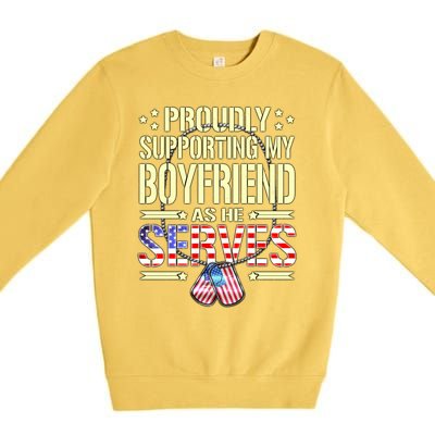 Support My Friend As He Serves Proud Army Friend Gift Premium Crewneck Sweatshirt