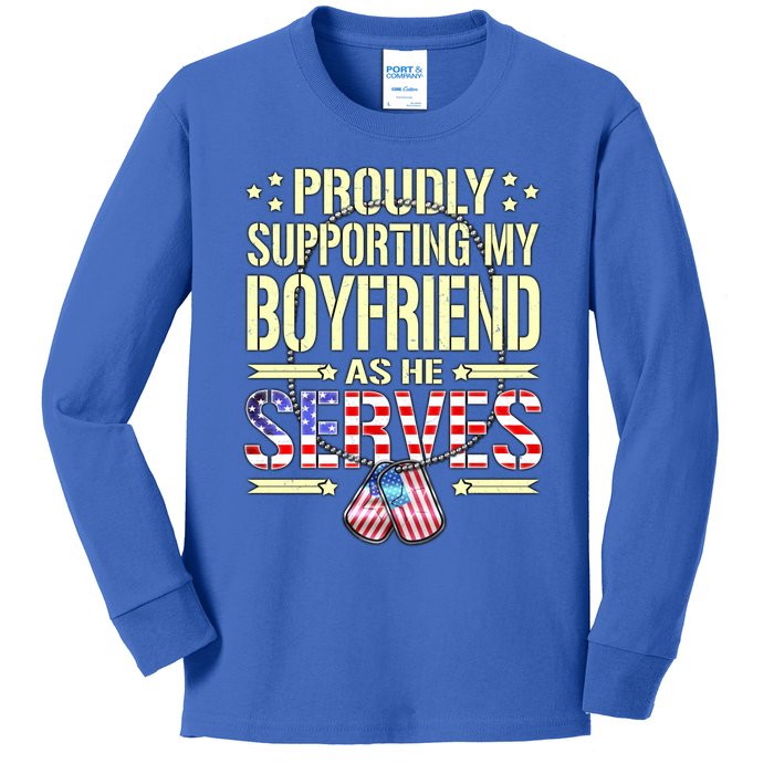 Support My Friend As He Serves Proud Army Friend Gift Kids Long Sleeve Shirt