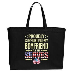 Support My Friend As He Serves Proud Army Friend Gift Cotton Canvas Jumbo Tote