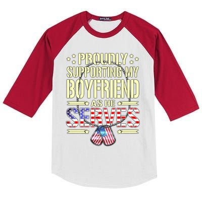 Support My Friend As He Serves Proud Army Friend Gift Kids Colorblock Raglan Jersey