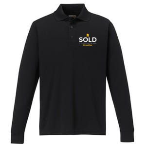 Sold My Favorite 4 Letter Word #Realtor Funny Novelty Performance Long Sleeve Polo