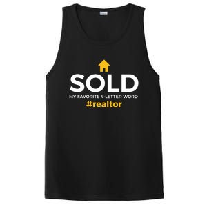 Sold My Favorite 4 Letter Word #Realtor Funny Novelty PosiCharge Competitor Tank